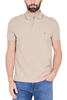 POLO IN PIQUET DI COTONE CON BORDI COLORATI BEIGE