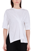 T-SHIRT GIROCOLLO CON ARRICCIATURA BIANCO