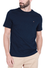 T-SHIRT GIROCOLLO IN COTONE FIAMMATO BLU