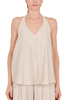 TOP IN MISTO LINO BEIGE