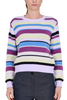 MAGLIA GIROCOLLO A RIGHE IN COTONE LILLA