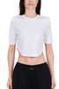 T-SHIRT GIROCOLLO CROPPED BIANCO