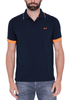 POLO UOMO PIQUET CON DETTAGLI FLUO BLU