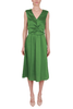 VESTITO MIDI SMANICATO IN TWILL VERDE