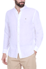 CAMICIA UOMO COLLO A COREANA IN PURO LINO BIANCO