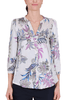 CAMICIA MANICHE TRE QUARTI IN TWILL FANTASIA GRIGIO