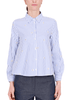 CAMICIA OVERSIZE A RIGHE CON PAILLETTES BIANCO