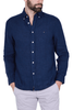 CAMICIA UOMO BUTTON DOWN IN PURO LINO BLU