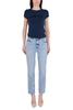 T-SHIRT CROPPED CON LOGO E STRASS BURRO