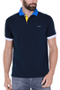 POLO MICRO PIQUET CON DETTAGLI COLORE CONTRASTO BLU