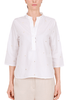 BLUSA CON PAILETTES IN MISTO COTONE BIANCO