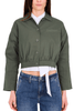 GIACCA CROPPED IN COTONE VERDE