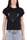 T-SHIRT CROPPED GIROCOLLO CON STRASS NERO