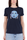 T-SHIRT GIROCOLLO CON STAMPA E STRASS BLU