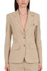 GIACCA BLAZER IN MISTO COTONE BEIGE