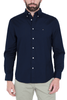 CAMICIA UOMO BUTTON DOWN IN POPELINE DI COTONE BLU