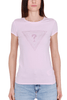 T-SHIRT GIROCOLLO CON STRASS ROSA