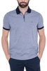 POLO UOMO IN COTONE PERFORMANCE CON ZIP BLU