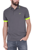 POLO UOMO PIQUET CON DETTAGLI FLUO GRIGIO