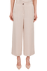 PANTALONE A PALAZZO IN MISTO LINO BEIGE