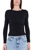 TOP MANICA LUNGA IN JERSEY NERO