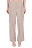PANTALONE A PALAZZO IN COTONE E TENCEL BEIGE