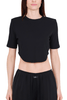 T-SHIRT GIROCOLLO CROPPED NERO