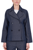 TRENCH CORTO IN TELA DENIM BLU