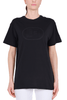 T-SHIRT GIROCOLLO CON LOGO RICAMATO NERO