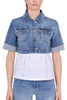 GIACCA JEANS CROPPED MANICHE CORTE BLU