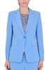 GIACCA BLAZER MONOPETTO IN TESSUTO FLUIDO AZZURRO