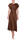 VESTITO MIDI IN RASO CON ARRICCIATURA MARRONE