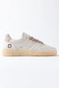 SNEAKERS UOMO IN PELLE CON LACCI A CONTRASTO PANNA