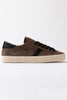 SNEAKERS UOMO IN CAMOSCIO CON DETTAGLI IN PELLE MARRONE