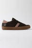 SNEAKERS DONNA IN CAMOSCIO CON DETTAGLI CONTRASTO MARRONE