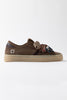 SNEAKERS DONNA IN CAMOSCIO CON LACCI FANTASIA MARRONE
