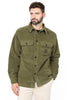 GIACCA CAMICIA UOMO IN VELLUTO A COSTE IMBOTTITA VERDE