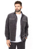 CAMICIA UOMO VELLUTO A COSTE CON TASCHE SUL PETTO GRIGIO