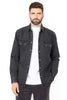 CAMICIA DENIM STILE WESTERN CON BOTTONI PRESSIONE NERO