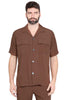 CAMICIA HAWAIANA MARRONE