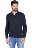 MAGLIONE QUARTER ZIP IN COTONE BLU SCURO