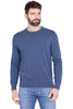 MAGLIONE GIROCOLLO IN COTONE AVIO