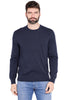 MAGLIONE GIROCOLLO IN COTONE BLU SCURO