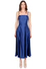 ABITO LUNGO ELEGANTE IN RASO SPALLINE SOTTILE BLU