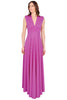 ABITO LUNGO CON SCOLLO A V FUXIA