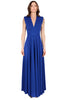 ABITO LUNGO CON SCOLLO A V BLU