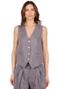 GILET GESSATO CON BOTTONI COMPLETO GRIGIO