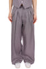 PANTALONE GESSATO A PALAZZO COMPLETO GRIGIO