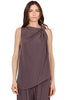 TOP DRAPPEGGIATO MONOSPALLA MARRONE