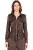 CAMICIA DRAPPEGGIATA MARRONE